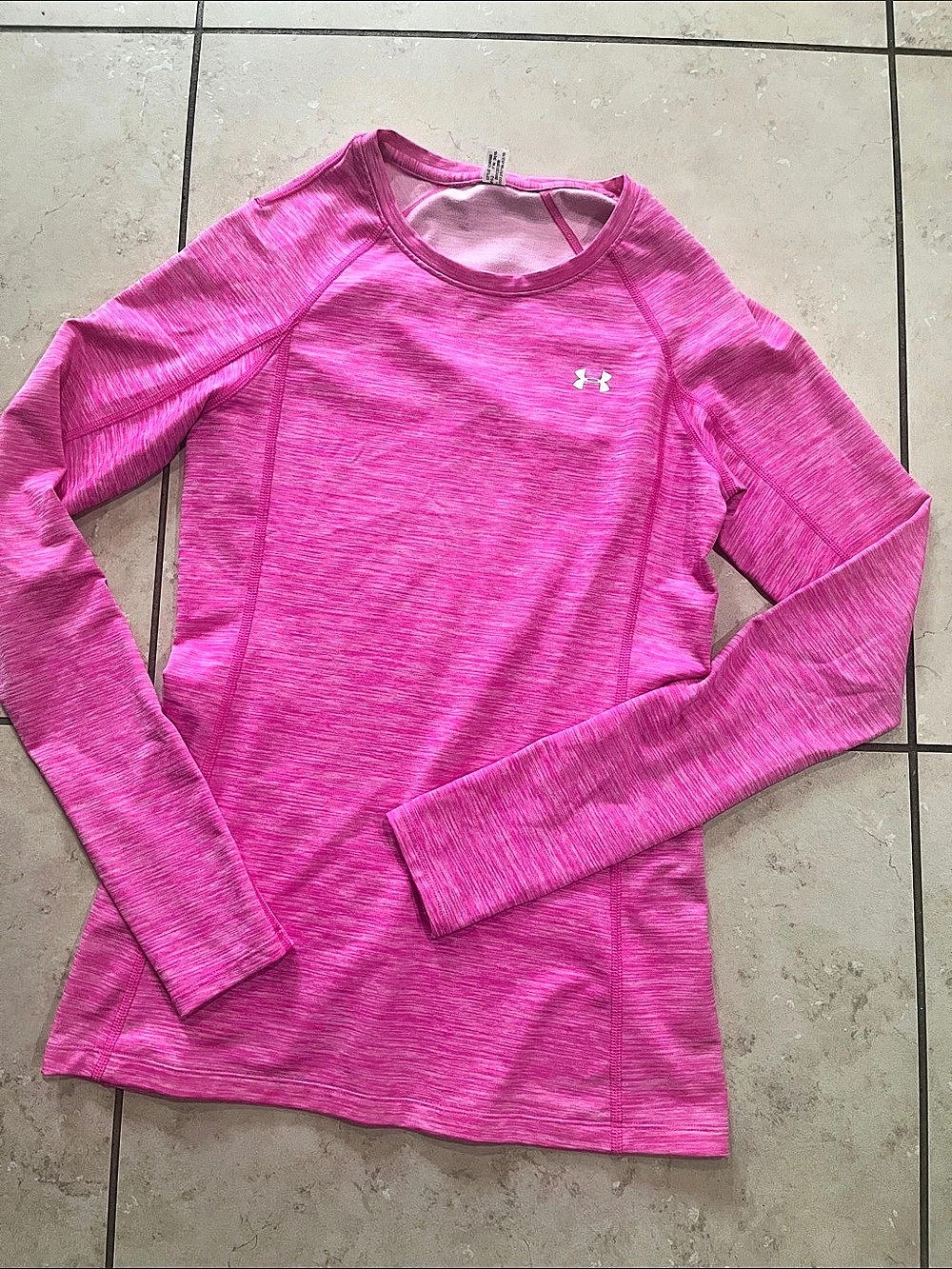 Under Armour Cold Gear Seamless Space Dye Long Sleeve Shirt Pink